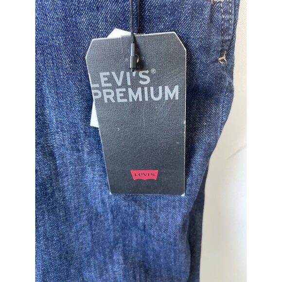 Levi’s Premium Denim Overalls Women’s 24W NWT Dark Wash Relaxed Fit Workwear Jum - Picture 6 of 7